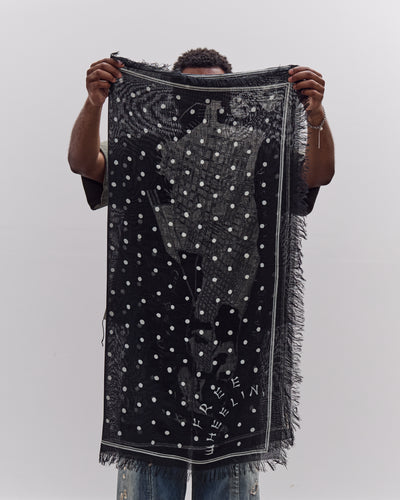 Fringed Square Stole Kayo Hueso, Black