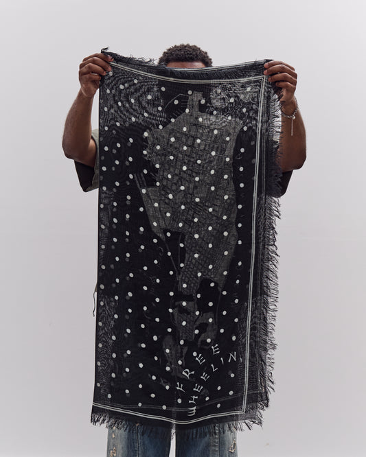 Fringed Square Stole Kayo Hueso, Black