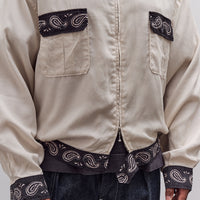 Rayon Twill 2Tones Drizzler Jacket Pecos Paisley Unisex, Black