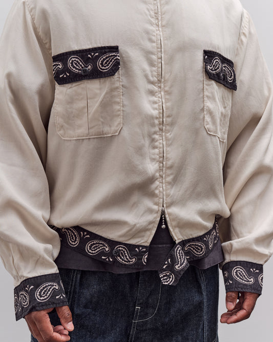 Rayon Twill 2Tones Drizzler Jacket Pecos Paisley Unisex, Black