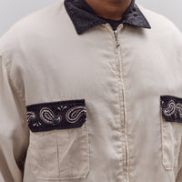Rayon Twill 2Tones Drizzler Jacket Pecos Paisley Unisex, Black