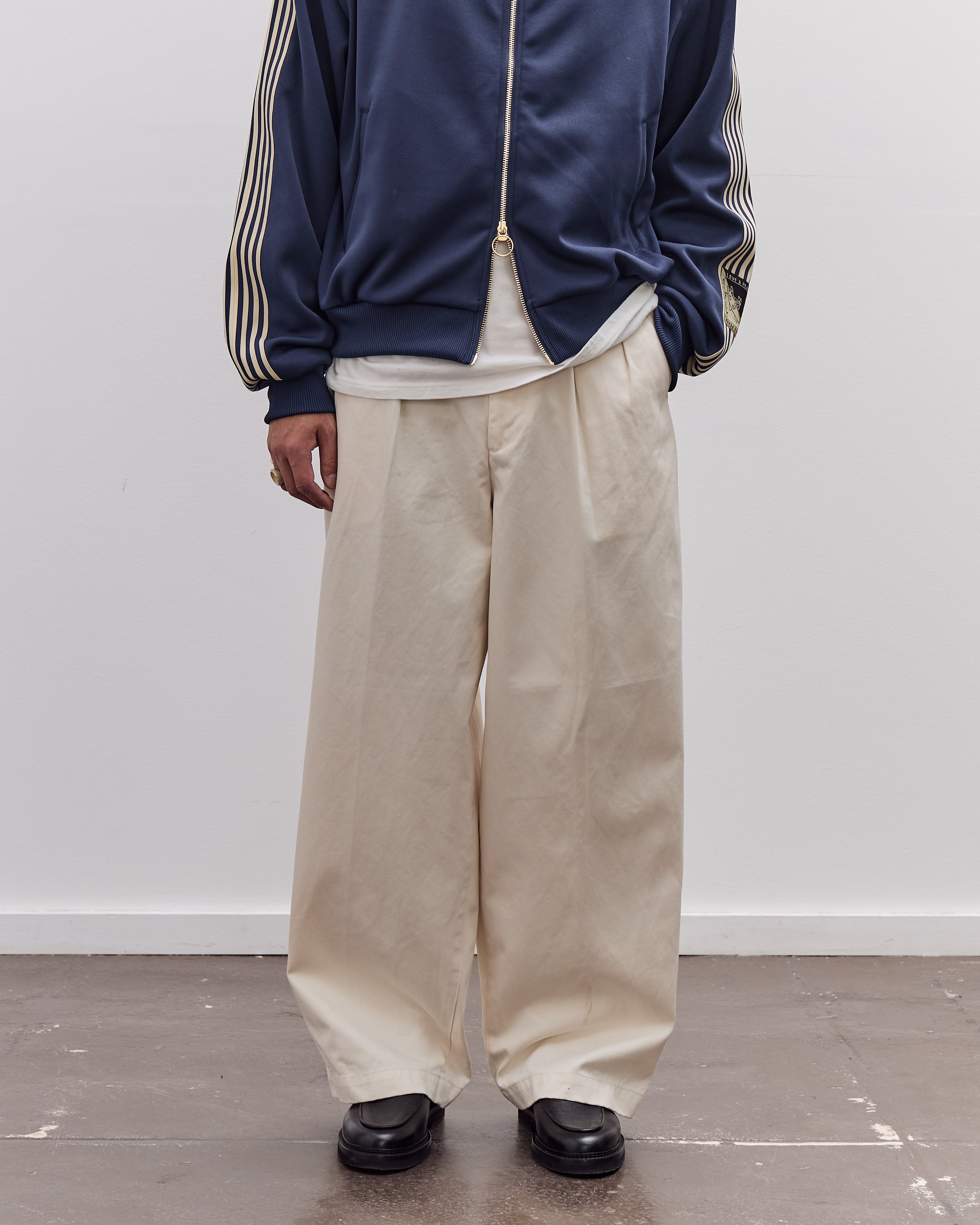 Kapital 36/2 Westpoint Chino ZOOT Trouser (Mens), Ecru – Glasswing
