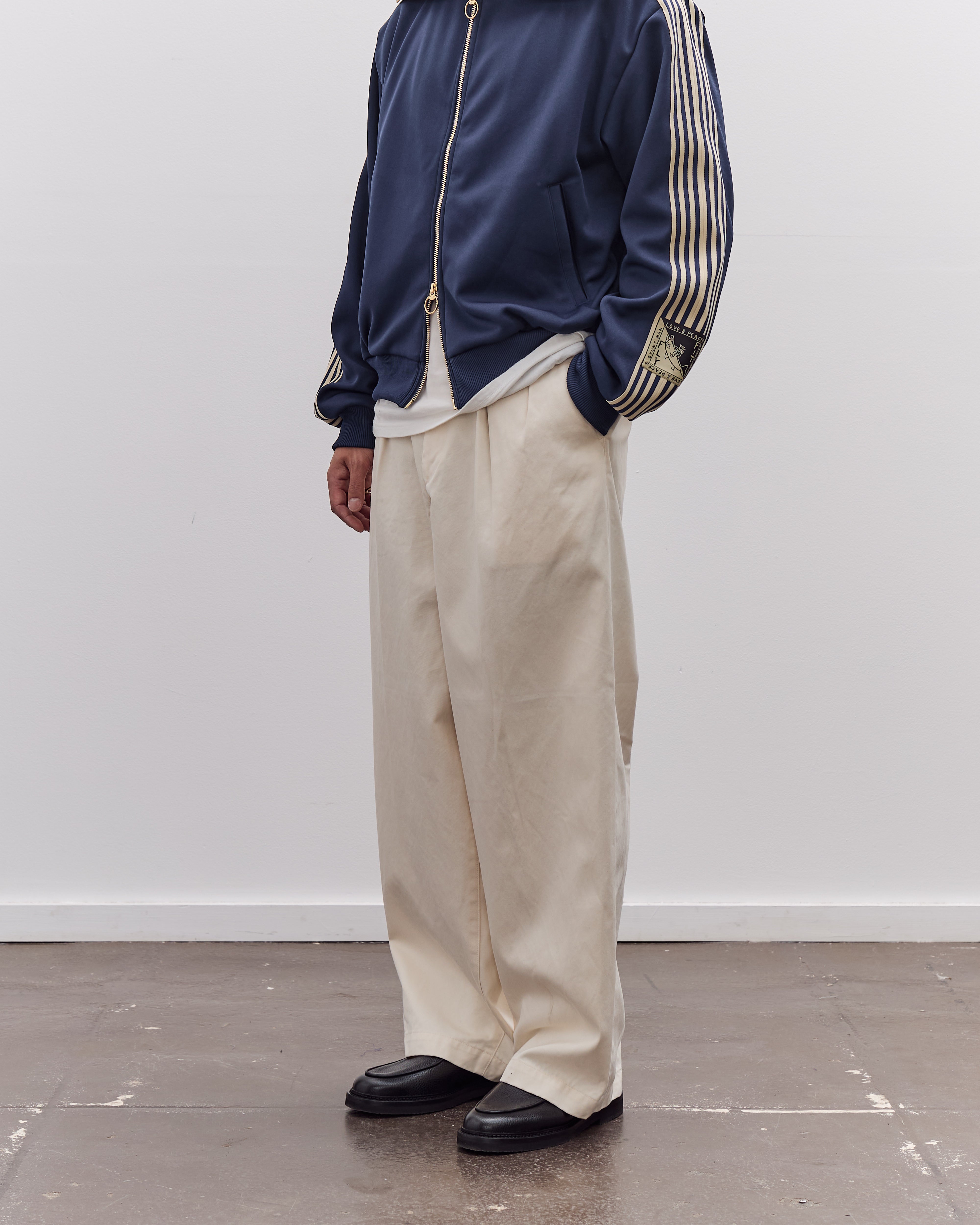 Kapital 36/2 Westpoint Chino ZOOT Trouser (Mens), Ecru – Glasswing