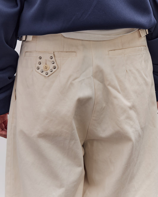 Kapital 36/2 Westpoint Chino ZOOT Trouser (Mens) Unisex, Ecru