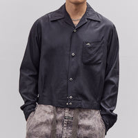 Kapital Cupra Cotton Twill Open Collar Drizzler Jacket Unisex, Black
