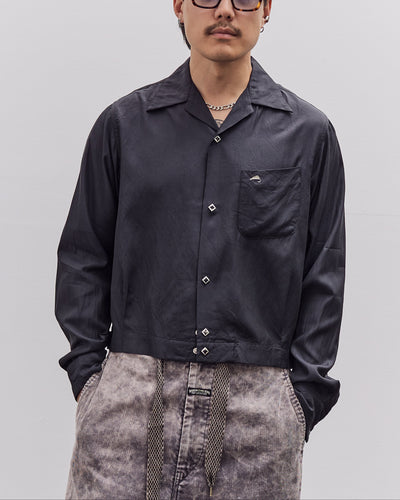Kapital Cupra Cotton Twill Open Collar Drizzler Jacket Unisex, Black
