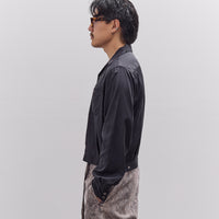 Kapital Cupra Cotton Twill Open Collar Drizzler Jacket Unisex, Black