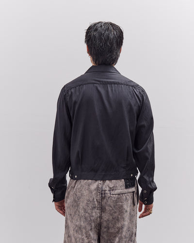 Kapital Cupra Cotton Twill Open Collar Drizzler Jacket Unisex, Black