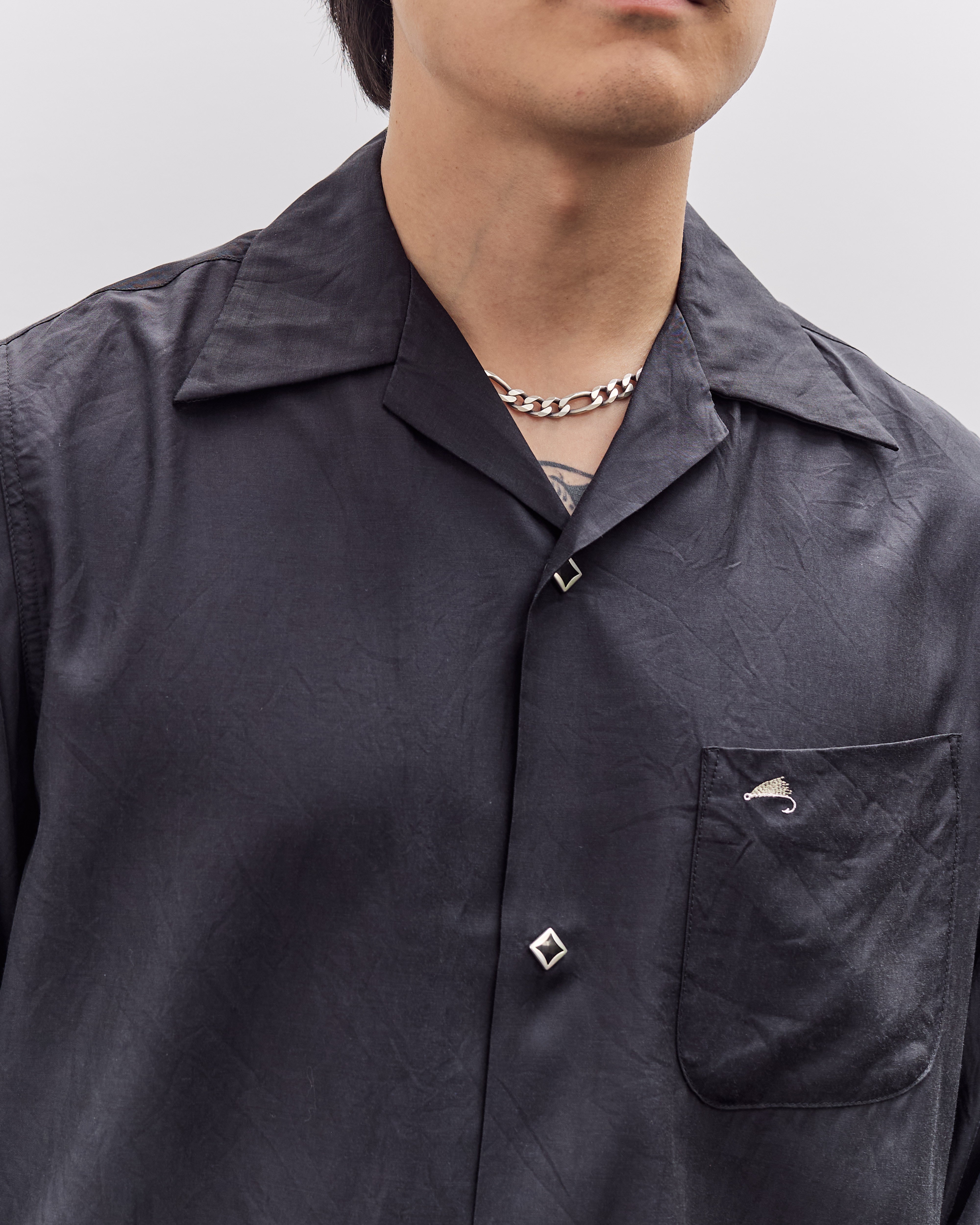 Cupra Cotton Twill Open Collar Drizzler Jacket Unisex, Black