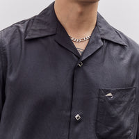 Kapital Cupra Cotton Twill Open Collar Drizzler Jacket Unisex, Black