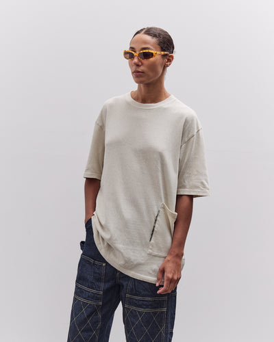 Kapital Gauze Jersey Biscuit Pocket T, Ivory