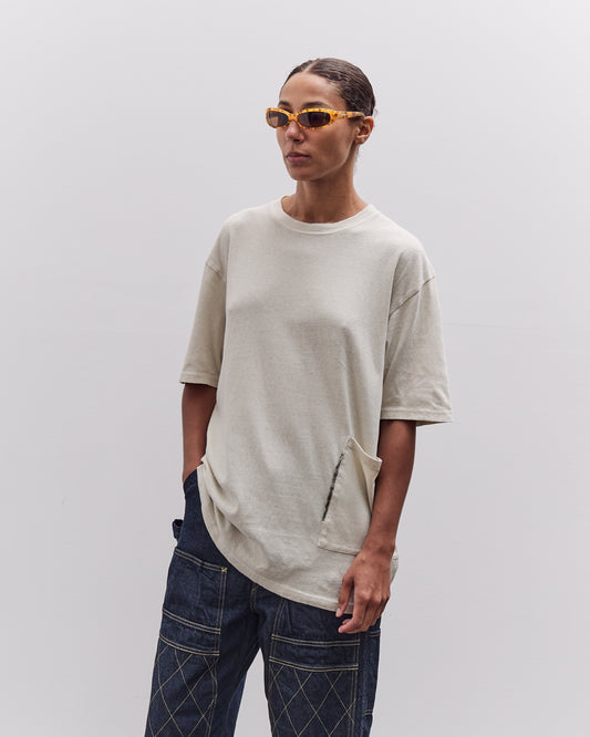 Kapital Gauze Jersey Biscuit Pocket T, Ivory
