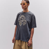 Kapital Jersey Crew T Rain Skull, Black