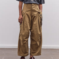 Kapital Herringbone Jumbo Monkey Pants - Factory Repaired & Embroidery, Camel