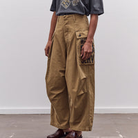 Kapital Herringbone Jumbo Monkey Pants - Factory Repaired & Embroidery, Camel