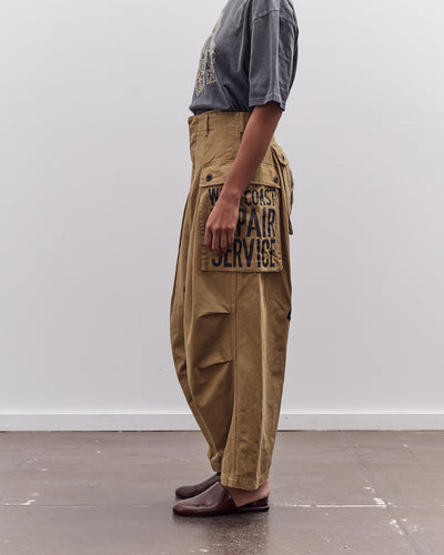 Kapital Herringbone Jumbo Monkey Pants - Factory Repaired & Embroidery, Camel
