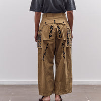Kapital Herringbone Jumbo Monkey Pants - Factory Repaired & Embroidery, Camel