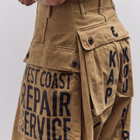 Kapital Herringbone Jumbo Monkey Pants - Factory Repaired & Embroidery, Camel