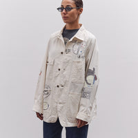Kapital Rough-Face Twill CACTUS BEER JKT (Memorial Paint Model), Ecru