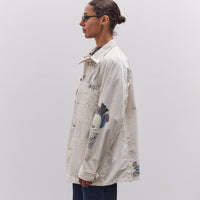 Kapital Rough-Face Twill CACTUS BEER JKT (Memorial Paint Model), Ecru