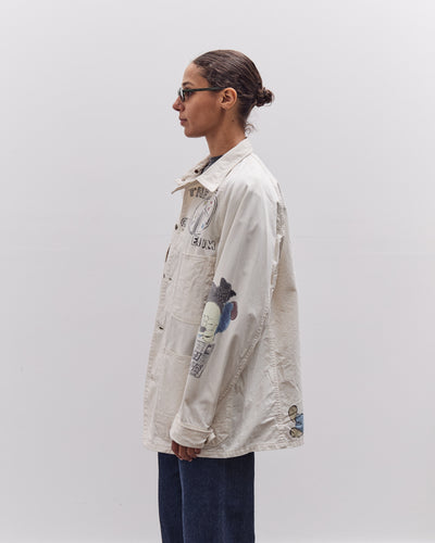Kapital Rough-Face Twill CACTUS BEER JKT (Memorial Paint Model), Ecru