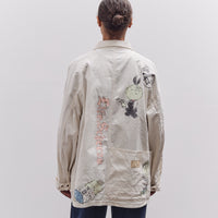 Kapital Rough-Face Twill CACTUS BEER JKT (Memorial Paint Model), Ecru