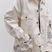 Kapital Rough-Face Twill CACTUS BEER JKT (Memorial Paint Model), Ecru
