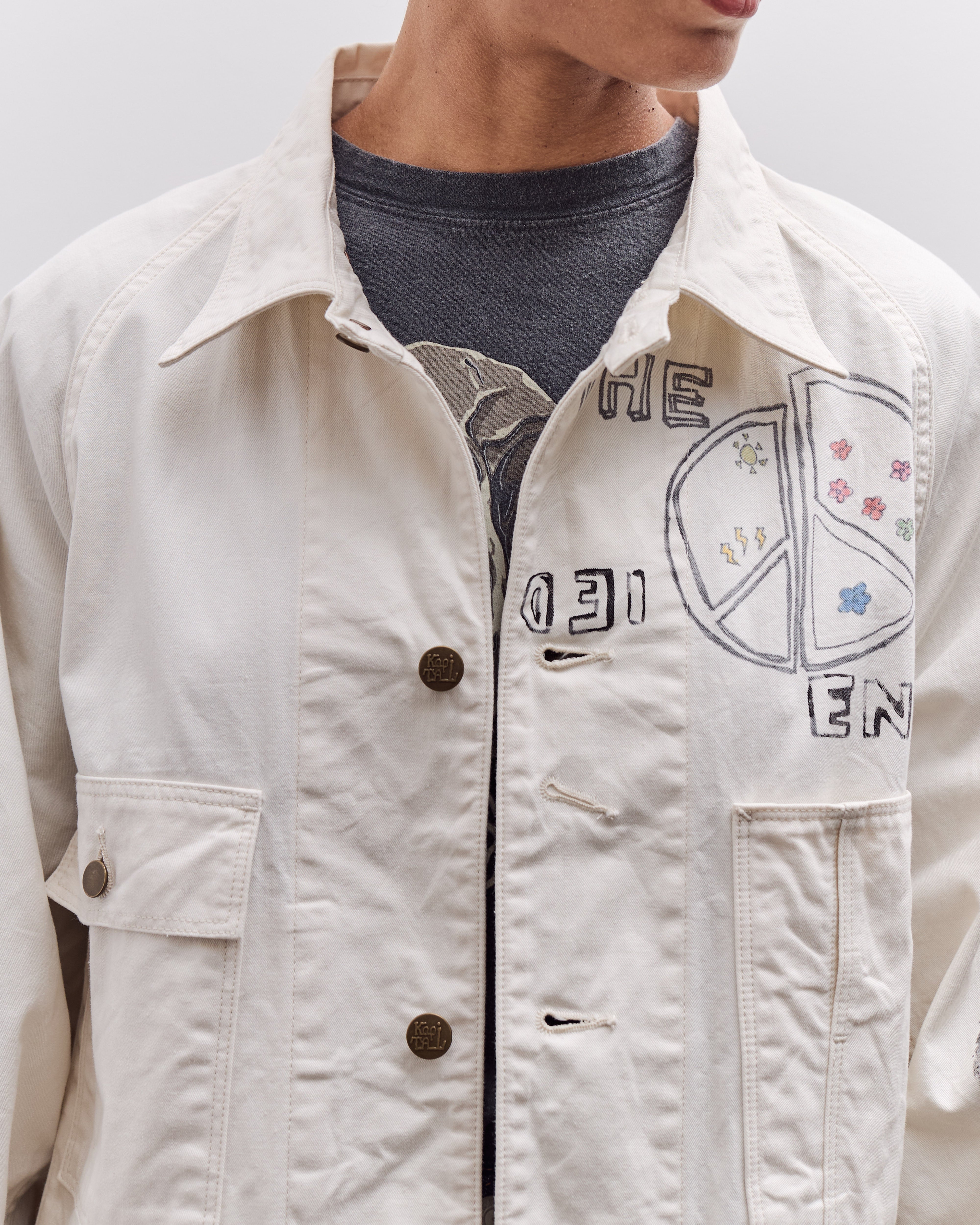 Rough-Face Twill CACTUS BEER JKT (Memorial Paint Model), Ecru