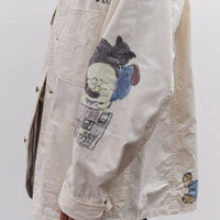 Kapital Rough-Face Twill CACTUS BEER JKT (Memorial Paint Model), Ecru