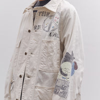 Kapital Rough-Face Twill CACTUS BEER JKT (Memorial Paint Model), Ecru
