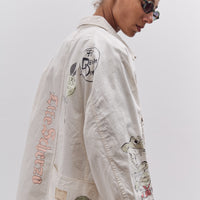 Kapital Rough-Face Twill CACTUS BEER JKT (Memorial Paint Model), Ecru