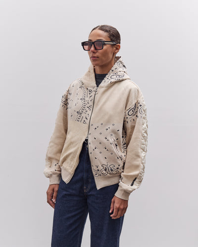 Kapital Swt Knit Bandana Bivouac Hooded Blouson, Ecru