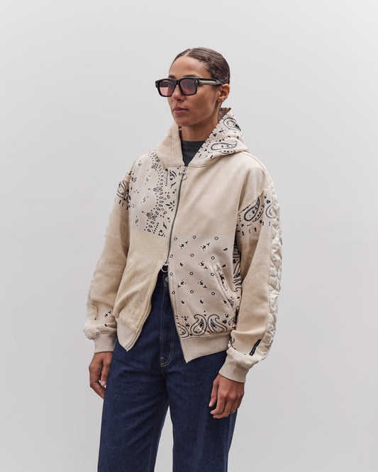 Kapital Swt Knit Bandana Bivouac Hooded Blouson, Ecru