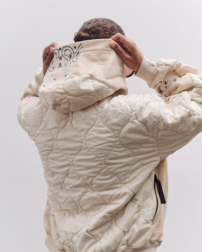 Kapital Swt Knit Bandana Bivouac Hooded Blouson, Ecru