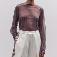 Kapital Sheer Jersey DIP-DYE Boat-Neck Long Sleeve T, Purple