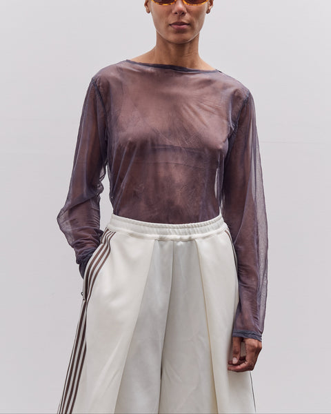 Kapital Sheer Jersey DIP-DYE Boat-Neck Long Sleeve T, Purple