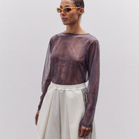 Kapital Sheer Jersey DIP-DYE Boat-Neck Long Sleeve T, Purple