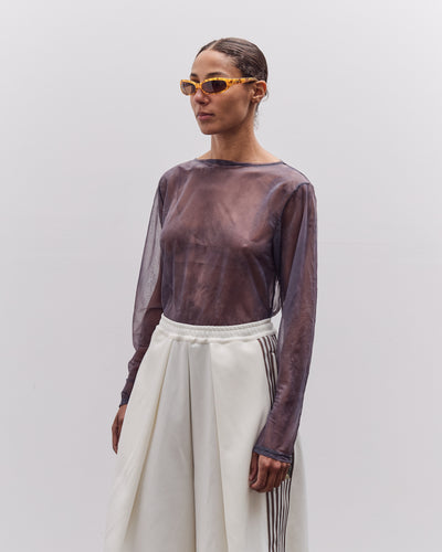 Kapital Sheer Jersey DIP-DYE Boat-Neck Long Sleeve T, Purple
