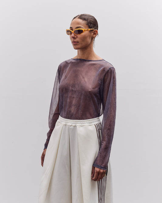 Kapital Sheer Jersey DIP-DYE Boat-Neck Long Sleeve T, Purple