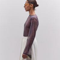 Kapital Sheer Jersey DIP-DYE Boat-Neck Long Sleeve T, Purple