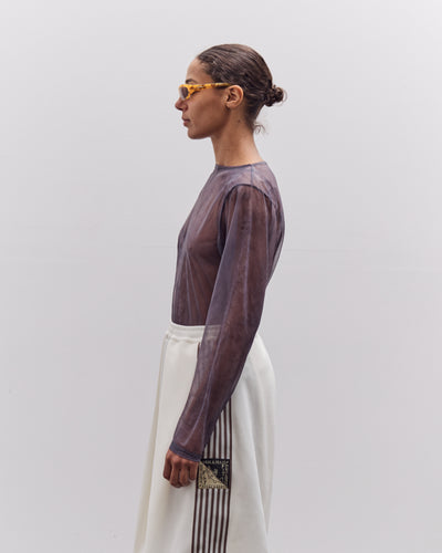 Kapital Sheer Jersey DIP-DYE Boat-Neck Long Sleeve T, Purple