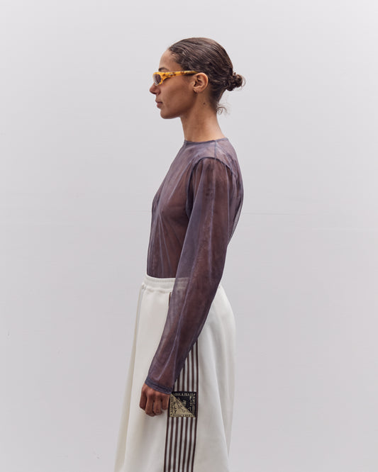 Kapital Sheer Jersey DIP-DYE Boat-Neck Long Sleeve T, Purple