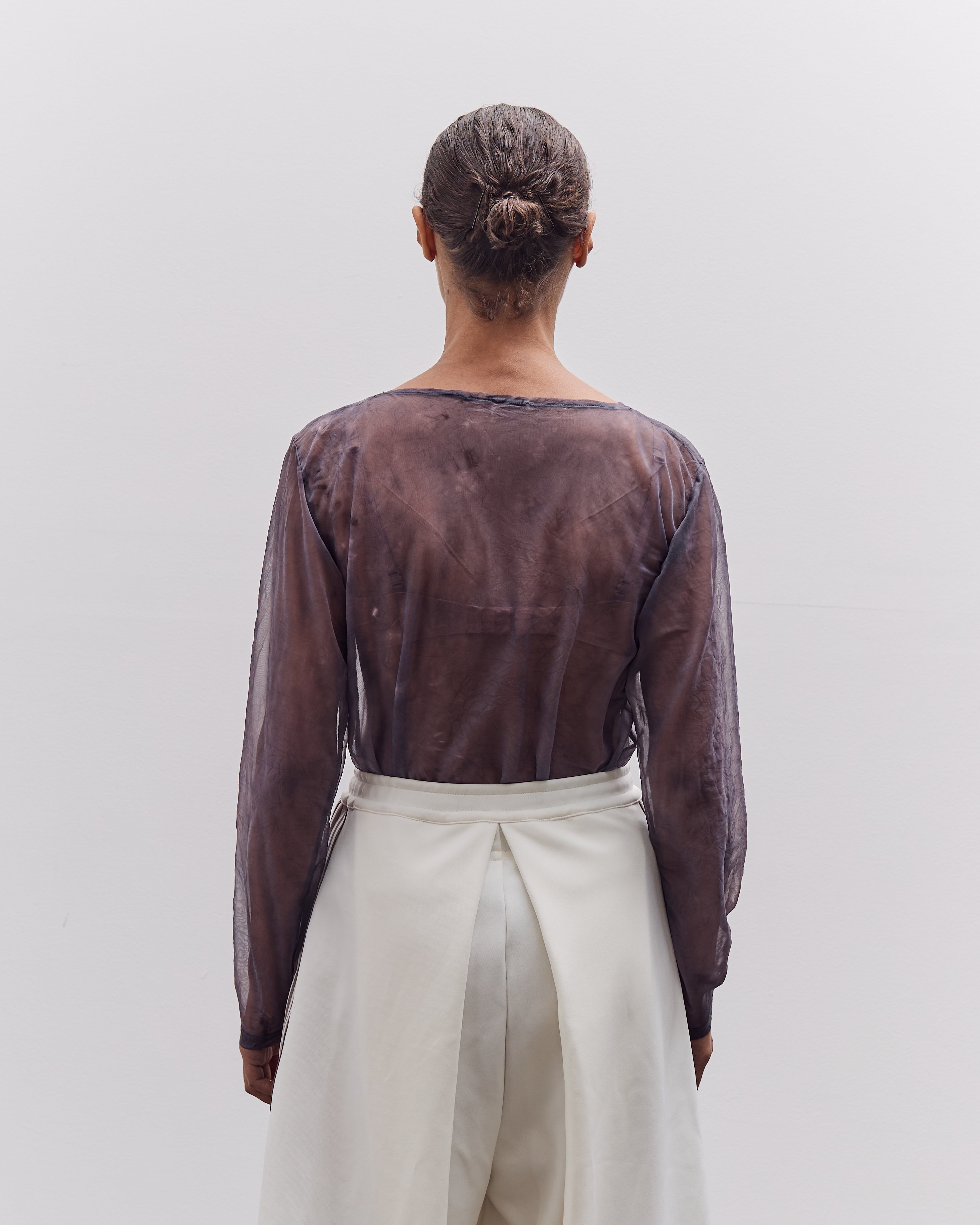 Kapital Sheer Jersey DIP-DYE Boat-Neck Long Sleeve T, Purple
