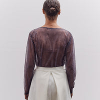 Kapital Sheer Jersey DIP-DYE Boat-Neck Long Sleeve T, Purple