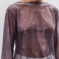 Kapital Sheer Jersey DIP-DYE Boat-Neck Long Sleeve T, Purple