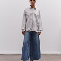 Kapital Cotton Stripe Cabin Work Shirt, White