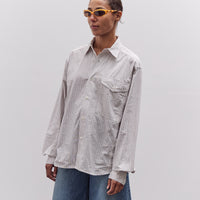 Kapital Cotton Stripe Cabin Work Shirt, White