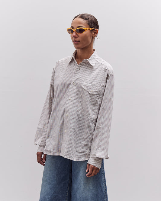 Kapital Cotton Stripe Cabin Work Shirt, White