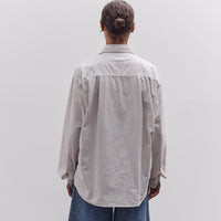 Kapital Cotton Stripe Cabin Work Shirt, White