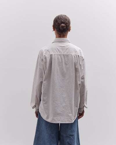 Kapital Cotton Stripe Cabin Work Shirt, White